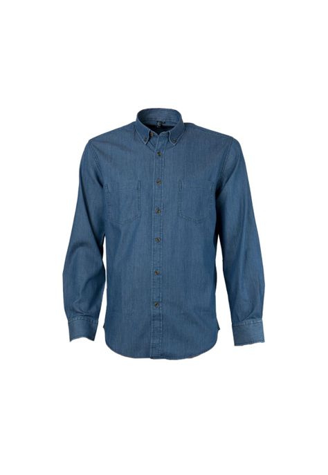 Camisa Denim 2 Bolsillos Hombre M/l Mike`s-0