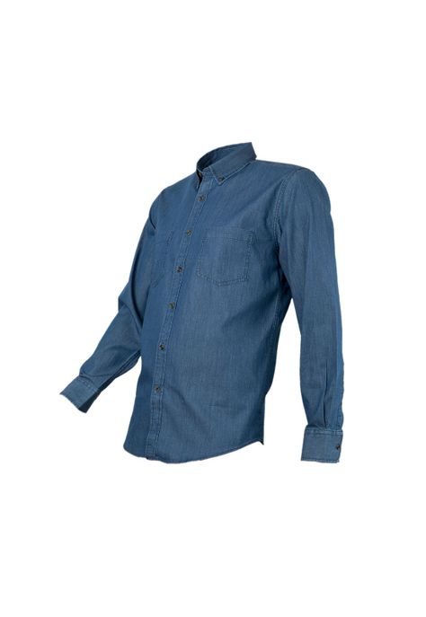Camisa Denim 2 Bolsillos Hombre M/l Mike`s-1