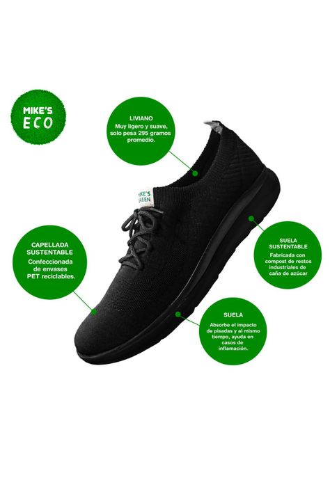 Zapatilla Sustentable Negro Mike`s-1