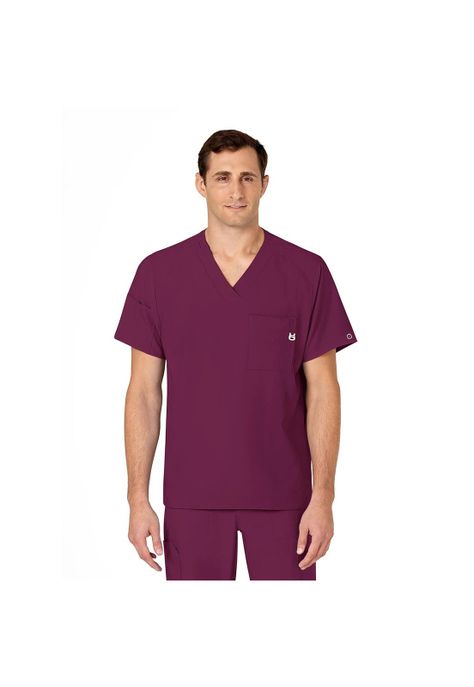 Polera Clínica Hombre Wonderwink 6355 Burdeo-0