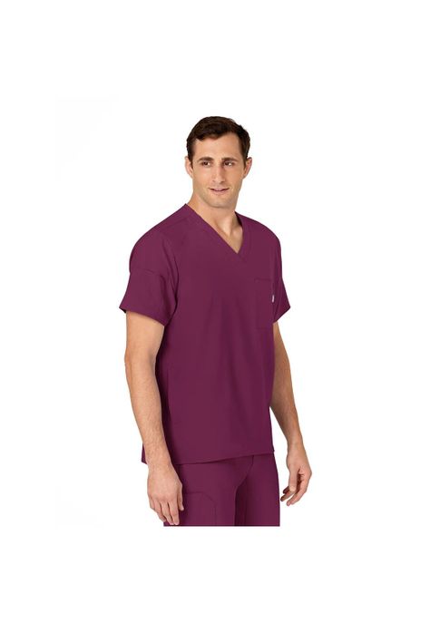 Polera Clínica Hombre Wonderwink 6355 Burdeo-1