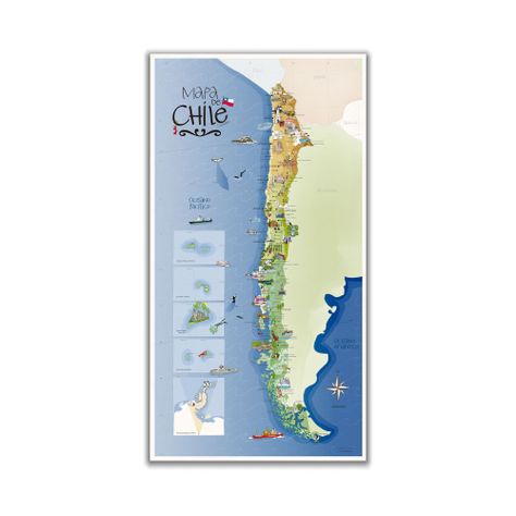 Mapa de Chile ilustrado - Lámina-0