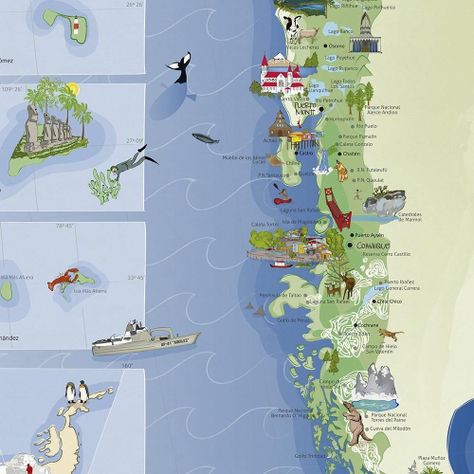 Mapa de Chile ilustrado - Lámina-2