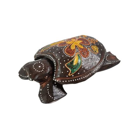 SET DE 3 TORTUGAS DECORATIVAS DE MADERA-0