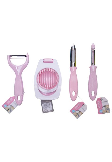 Kit de rebanador y peladores rosado-0