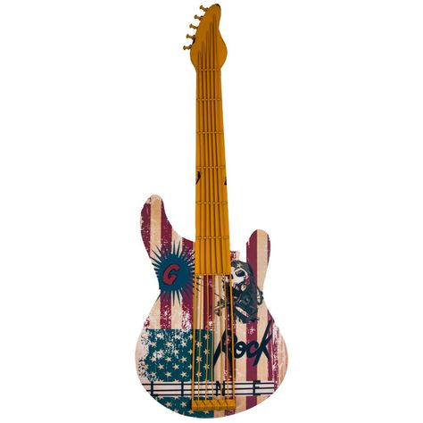 GUITARRA DECORATIVA ROCK AMARILLO-0