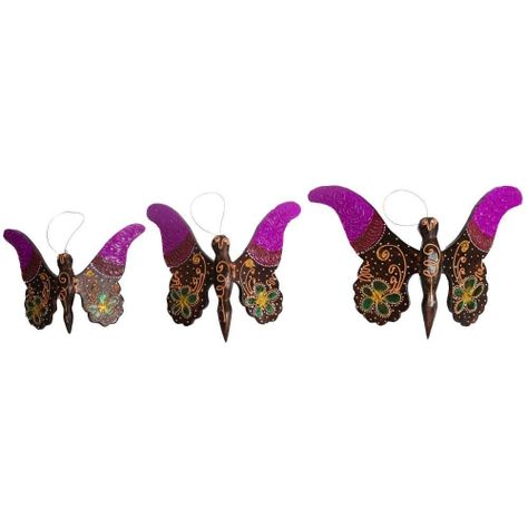SET DE 3 MARIPOSAS MADERA-0