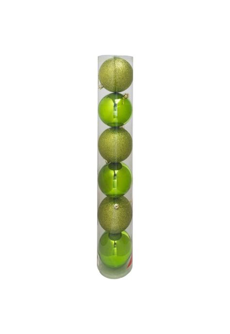 Set de 6 esferas navideñas 10 cms color verde-0
