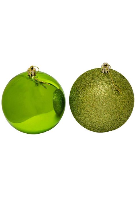 Set de 6 esferas navideñas 10 cms color verde-1