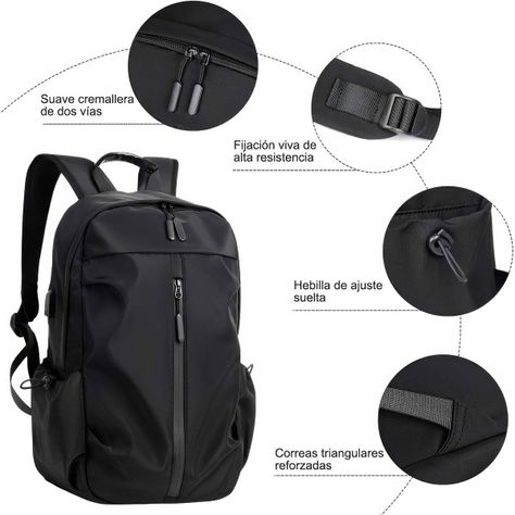  Mochila Notebook Nomad Tech 20-35 Litros USB Viajes y Oficina-3
