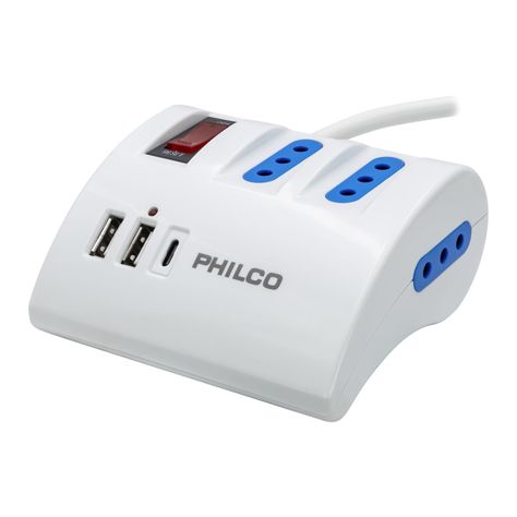 Extension De Escritorio AC USB tipo C Philco Blanco-0