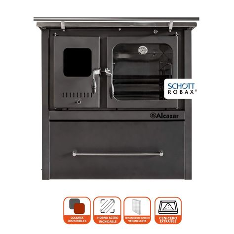 Cocina a Leña Alcazar  Europea M70 Gris-1