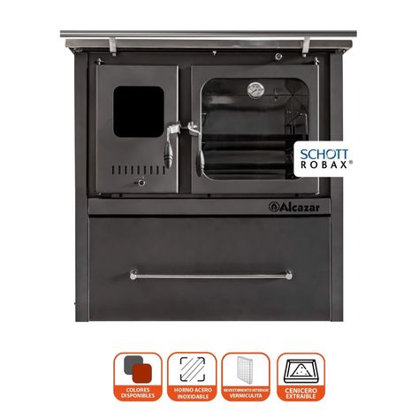 Cocina a Leña Alcazar Europea M90 Gris-2