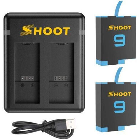 Cargador Doble + 2 baterías para GoPro Hero 12 / 11 / 10 / 9-2