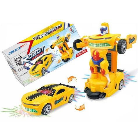 Auto Robot Transformers Con Luz, Sonido y Movimiento-0