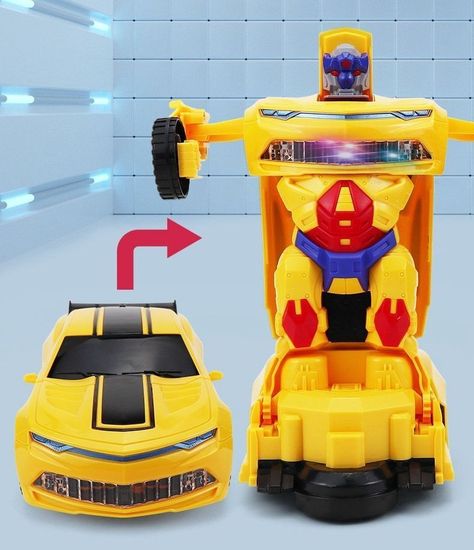 Auto Robot Transformers Con Luz, Sonido y Movimiento-1