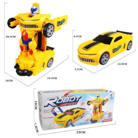 Auto Robot Transformers Con Luz, Sonido y Movimiento-7