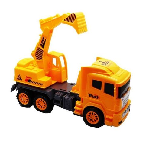 RetroExcavadora Bulldozer Amarillo Camión Construcción de Juguete-0