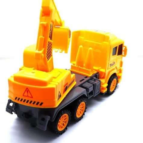 RetroExcavadora Bulldozer Amarillo Camión Construcción de Juguete-1