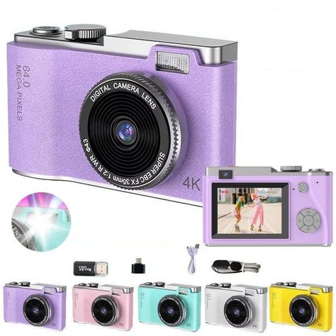 Cámara Retro Moda Digital 4K 64MP 16X para Niños y Adultos-2