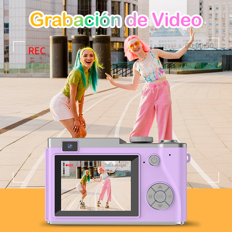 Cámara Retro Moda Digital 4K 64MP 16X para Niños y Adultos-5