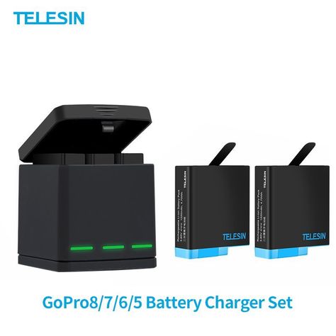 Kit Baterías Hero 5 6 7 8 Cargador triple + dos baterías-1