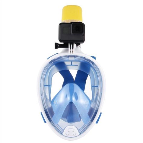 Mascara Snorkel  de Buceo con Base para Cámaras- Celeste-0