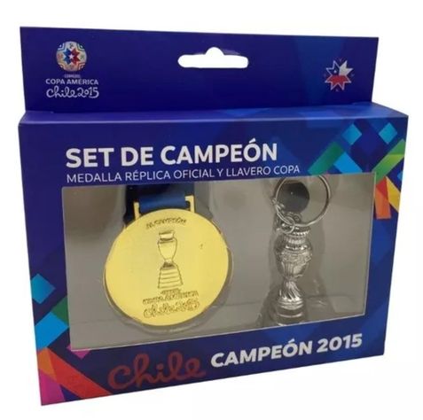 Set de Campeon Copa America Chile 2015 Medalla + Llavero-0