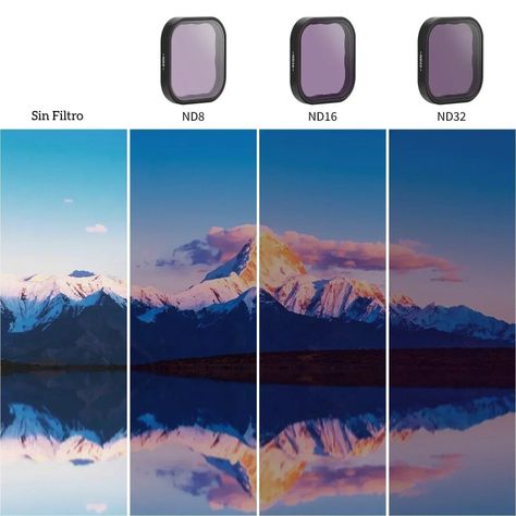 Pack 4 Filtros para GoPro Hero 9/10/11/12 - CLP/ND64/32/16-7