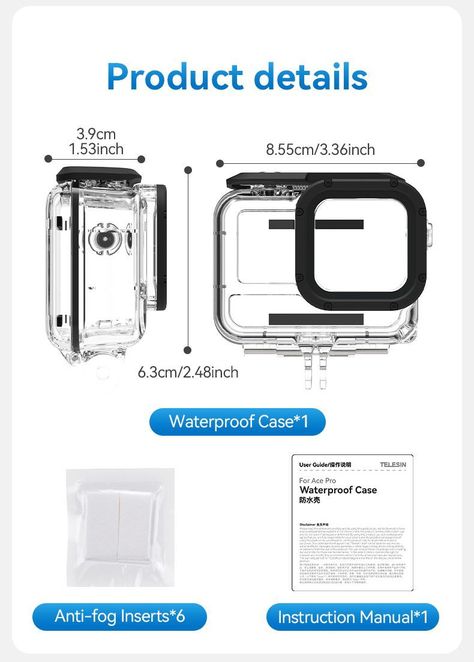 Carcasa Impermeable Insta360 Ace Pro: Protección y Aventuras-3