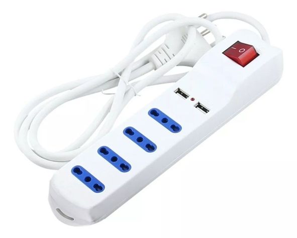 Alargador Zapatilla de 4 Tomas y 2 Usb 1. 5 MTS con Switch-0