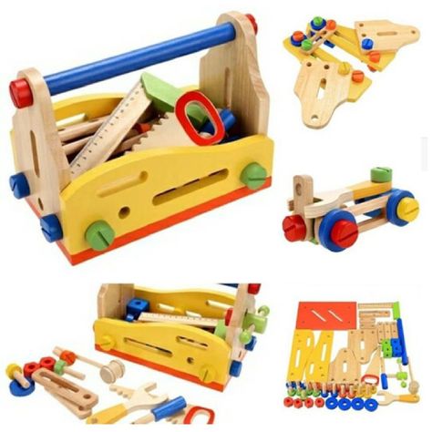 Canasto de Herramientas Multifuncional Didáctico en Madera-5