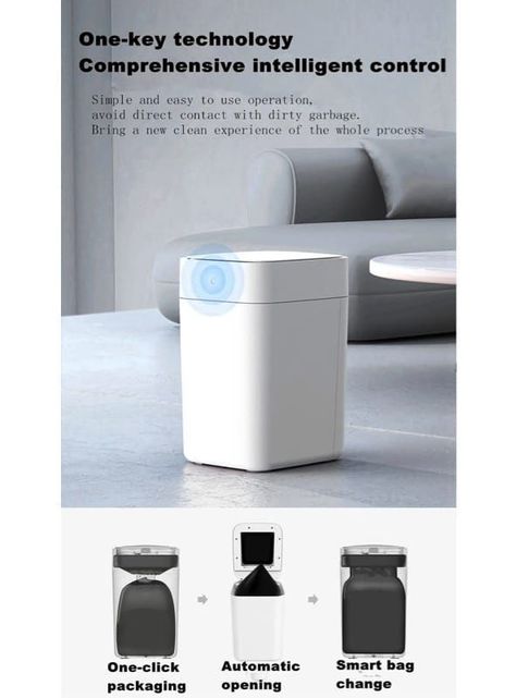 Aspiradora Lydsto Smart Dust Collect Trash Can T1(Cubo de basura con Sensor inteligente)-3