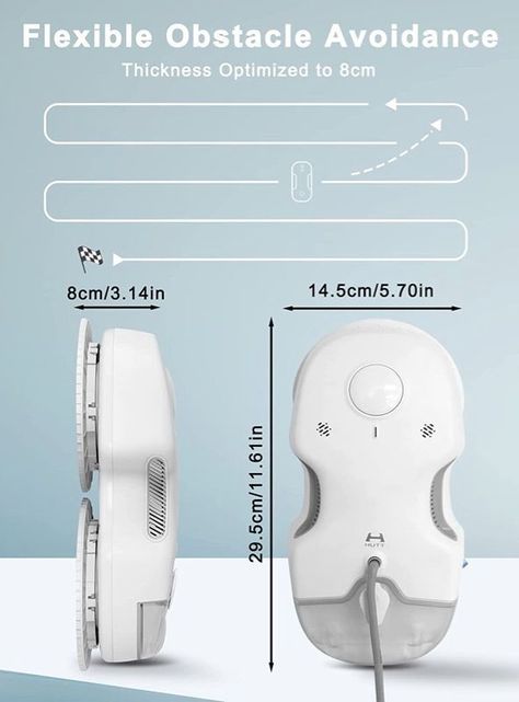 Robot Limpia Vidrios C65 con Tanque de Agua 80ML, Robot Limpieza de Ventanas 3800Pa XIAOMI HUTT -4