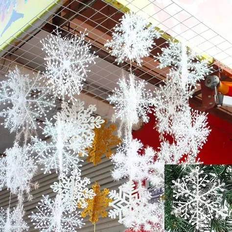 Paquete De Adornos Navideños De Copo De Nieve De 6 Unid-1