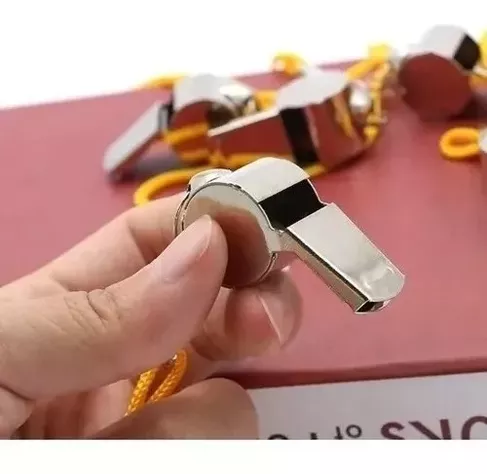 Silbato Metálico Con Cuerda Pito Deporte, Protesta, Juegos-5