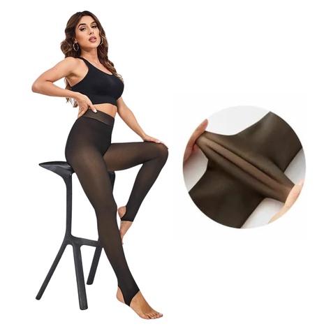 Pantys Tipo Calzas Modela Abdomen Piernas Térmicas Gruesas-0