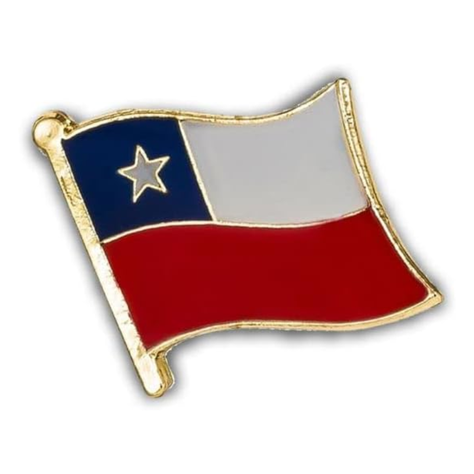 Piocha Botón Colgante Chile Pin Bandera Chilena Metálica.-0