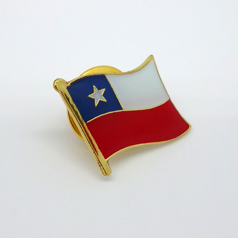 Piocha Botón Colgante Chile Pin Bandera Chilena Metálica.-4