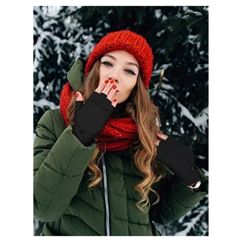 Pack 3 Guantes Térmicos De Invierno Sin Dedos Convertibles-5
