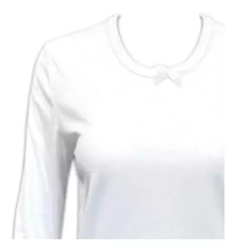 Camiseta Mujer Algodón Blanca Manga Larga-3