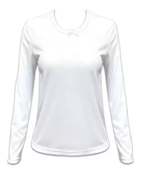 Camiseta Mujer Algodón Blanca Manga Larga-1