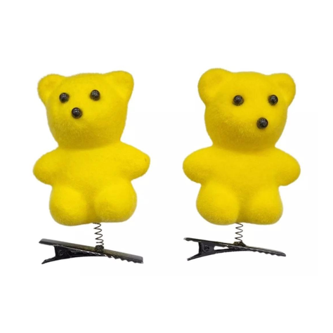 Par Ganchito Pinza De Oso Amarillo Kawaii-2