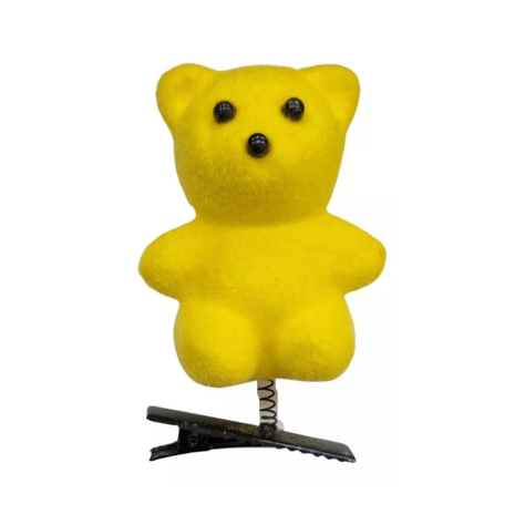 Par Ganchito Pinza De Oso Amarillo Kawaii-0