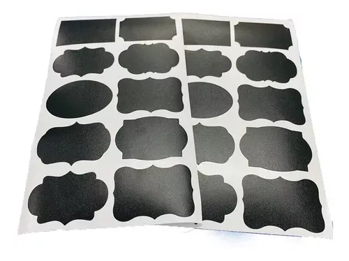 Etiquetas Stickers Vinilo Pizarron Pizarra Frascos X10 Und-0