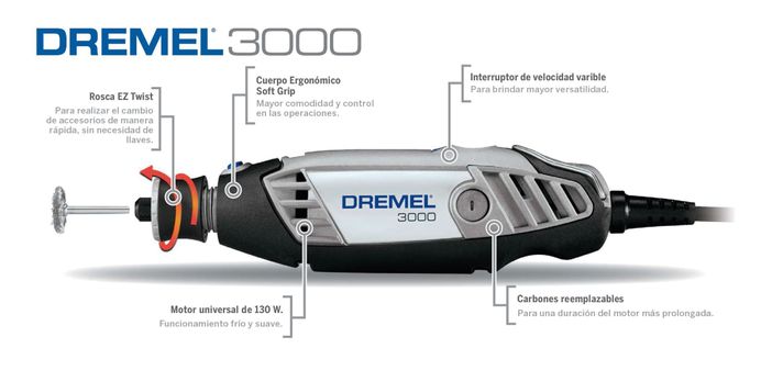 Herramienta multipropósito Dremel 3000 + 10 Accesorios-2