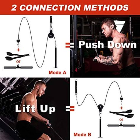 Set Polea Hogar Biceps/triceps +barra +cable +rueda +baston-3