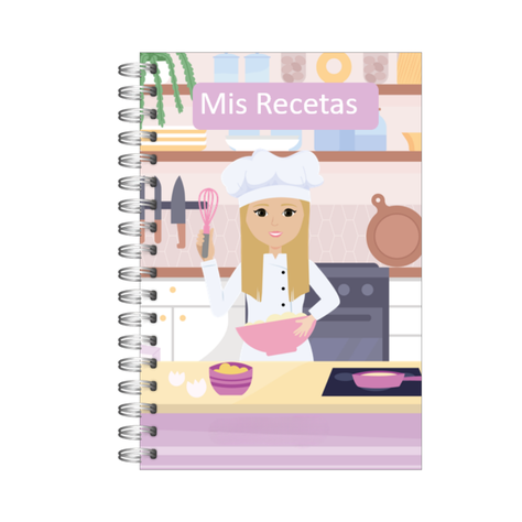 Agenda Recetas 100 Pág A5 Recetario De Cocina Chef-0