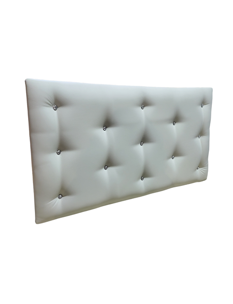 Respaldo 1.5 Plazas Botón Diamante Mantequilla Eco Cuero Rimar-2