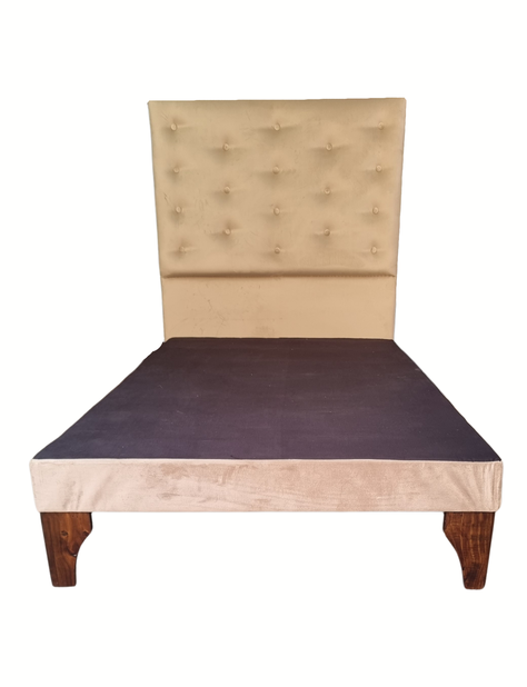 Base Europea 1plaza + Respaldo a Piso Beige-0